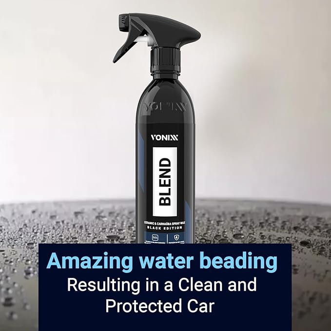 Vonixx Blend Ceramic & Carnauba Spray Wax - Black Edition | Deep Shine for Dark Paints | Superior Automotive Care Solution | Conceals Swirls and Scratches | Car wax Essential | 16.9 fl oz (500 ml)