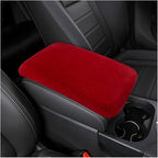 Fluffy Car Armrest Cover, Universal Car Center Console Pad, Car Armrest Seat Box Cover Decor Accessories For Women Men, Armrest Seat Box Cover Protector For Most Vehicle, SUV, Truck, Car (Wine Red)