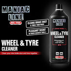 MANIAC LINE MAFRA Wheel and Tyre Cleaner | Two in One for Rims and Tires | Removes Brake Dust and Road Grime | Safe on Alloy Painted and Clear Coated Wheels | Even Wetting | 5 Liters