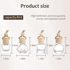 60Pcs Hanging Car Air Freshener Diffuser, 10ml Empty Glass Essential Pendant Bottles, Automotive Oil Aromatherapy Fragrance Perfume Containers