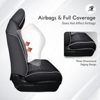 Huidasource Tacoma Seat Covers Full Set, Nappa Leather Pickup Seat Cushion Cover Fit for Toyota Tacoma 2024-2026 Double&Crew Cab SR SR5 Limited TRD Sport/Off Road Trailhunter (Full Set/Black&White)