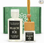 Car Air Freshener, Luxury Car Diffuser with 1 Oz Refill, Phthalate Free Fragrance – Long Lasting Scent | Refillable Hanging Air Freshener for Car, Home, Office | Made in USA (Black Ice (Type)