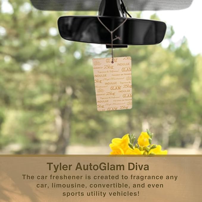 Worldwide Nutrition Bundle: Tyler Candle Company AutoGlam Car Air Fresheners - Diva Scent Car Fresheners - 3 Pack Tyler AutoGlam Car Air Freshener and Multi Purpose Key Chain