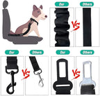 COOYOO Dog Seat Belt, Durability Retractable Dog Car Harness Adjustable Dog Seat Belt for Vehicle Nylon Pet Safety Seat Belts Heavy Duty & Elastic (1 Pack Black)