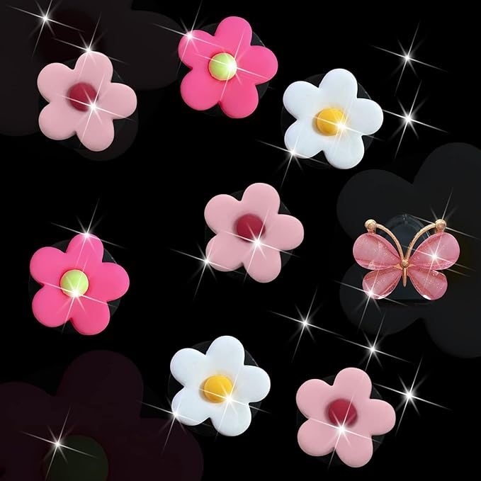 Cute Daisy Air Vent Clips 9 Pcs Flower Car Air Fresheners Vent Clips Charms Car Diffuser Vent Clip Car Decor Car Interior Decoration Cute Car Accessories for Women (White&Pink&Light Pink)
