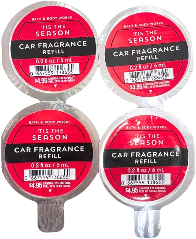 Bath & Body Works 'TIS THE SEASON Car Fragrance Refill 0.2 fl oz - Pack of 4