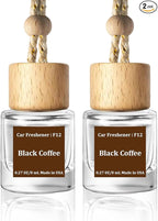 C Classy Car Air Freshener Hanging 2 Pack,Black Coffee Essential Oil Diffuser for Cars, Cute Car Accessories, Long-Lasting Fragrance, C ar Fresheners for Women & Men Gift, Made in USA