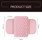 Car Center Console Cover, Waterproof Leather Car Armrest Cover Cushion with Side Storage Pockets, Upgraded Vehicle Armrest Storage Box, Universal for SUV, Sedan, Truck (Pink)