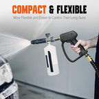 Short Pressure Washer Gun with Swivel 3/8" & M22-14mm Connect High Pressure Washer Handle with 5 Spray Nozzle, 1/4" Quick Connector Coupler Power Washer Gun Compatible with Foam Cannon