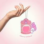 Hello Kitty and Friends Car Air Freshener (My Melody - Cherry Lollipop) Hanging Gel Area Deodorizer, Long-Lasting Car Scents Air Freshener, Cute Automotive Sanrio Accessories Decor, 2-Pack