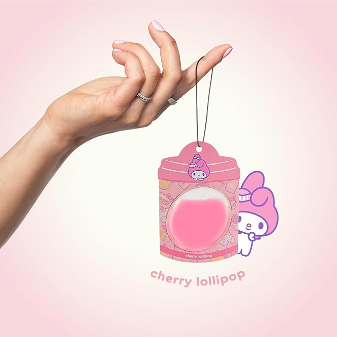 Hello Kitty and Friends Car Air Freshener (My Melody - Cherry Lollipop) Hanging Gel Area Deodorizer, Long-Lasting Car Scents Air Freshener, Cute Automotive Sanrio Accessories Decor, 2-Pack