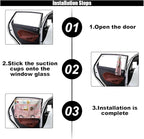 Car Window Shade for Baby, Blackout Car Window Curtain with Storage Pockets & 7 Suction Cups, Cartoon Pattern Cars Side Window Sun Shade Cover for Sun/Heat/UV Rays Protection (Pink-Giraffe)