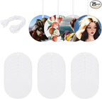 25 Pieces Round Sublimation Air Freshener Blank Car Scented Hanging Felt Sheets - White Fragrant With 25 Bags and Elastic Rope for Car Interior Use and Decor
