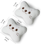 Sexysamba Car Headrest Pillow,Cartoon Neck Pillow for Car,Comfortable Soft Car Seat Pillow for Driving,Head Rest Cushion,Cute Neck Pillow for Travelling and Home 2Pcs (White)