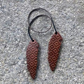 Air Flair | Leather Car Air Freshener | Double Feathers | Aztec Pattern (Warm Sugar Scent)