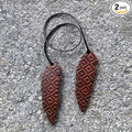 Air Flair | Leather Car Air Freshener | Double Feathers | Aztec Pattern (Leather Scent)