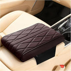 Car Center Console Cover, Memory Foam Leather Vehicle Armrest Seat Box Pad Protector, Comforable Waterproof Automotive Center Middle Cushion Mat Accessories, Universal Fit (Coffee)