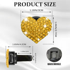 4PCS Heart-Shaped Car Vent Clip with Rhinestone, Vent Clip Car Accessories, Sparkly Rhinestone Bling Diamond Freshener Holder, Air Conditioning Outlet Ornament for Women Girls (Yellow, Style1)