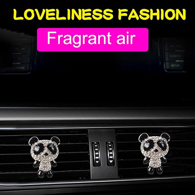 Lovely Panda Pattern Car Perfume Clip - Car Air Vent Freshener Fragrance Perfume Clip Diffuser - Car Air Freshener Interior - Car Aromatherapy Diffuser Car Decoration