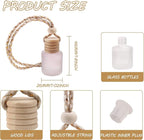 12 Pcs Car Hanging Air Freshener Perfume Bottle Empty Glass Bottle Pendant Aromatherapy Essential Oil Diffuser Bottle Car Hanging Ornaments Decor