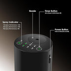 Waterless Essential Oil Diffuser, Battery Powered Mini Scent Air Machine, Aromatherapy Mist Diffuser for Home Room Car Office (Black Aluminum Alloy)