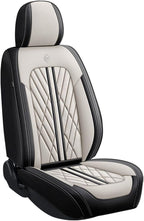Premium Nappa Leatherette Car Seat Cover Set Custom Fit for Honda CR-V CRV 2000-2023 2024 2025 2026 Water-Proof Breathable Faux Leather Seat Cushion Protectors (Full Set 5 Seats,Beige Black)