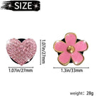 4PCS Car Air Vent Clips with Fragrance Pads, Cute Flower Car Air Fresheners Vents Clips Diamond Vent Clip Auto Interior Decor Charm Bling Auto Accessories Decoration for Women (Pink)