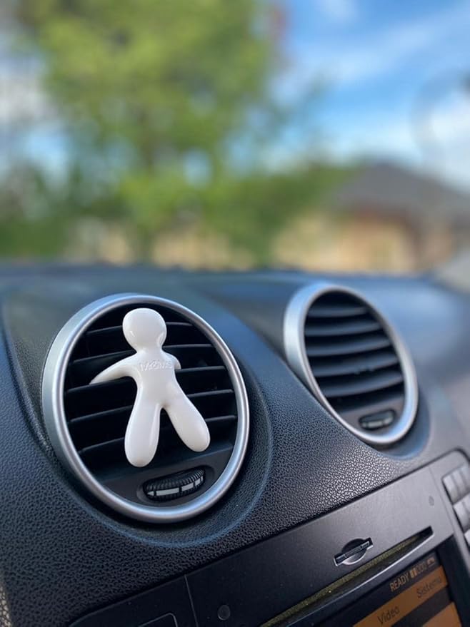 Tronix Cesare Car Air Freshener Long Lasting 45 Days Air Vent Clip Uses Alcohol-Free Fragrance Oil Non-Toxic EVA Material (Fresh Air), White, Small (12)