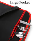 Bodaon Insulated Casserole Carrier for Hot or Cold Food, Fits 9"x13" and 11"x15" Baking Dish with Lid, Insulated Carriers for Transport, Travel Food Warmer Container Bags (Single Decker, Black-Red)