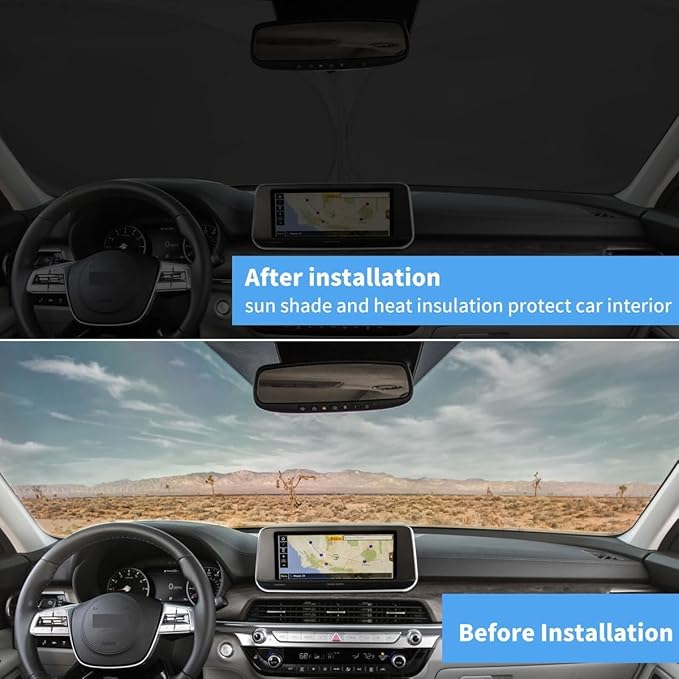 Custom Fit Windshield Sun Shade for 2021-2025 2026 Kia Sorento SUV Accessories, Foldable Front Window Sunshade, Sun Visor Block Out UV Rays & Heat, Keep Car Cool