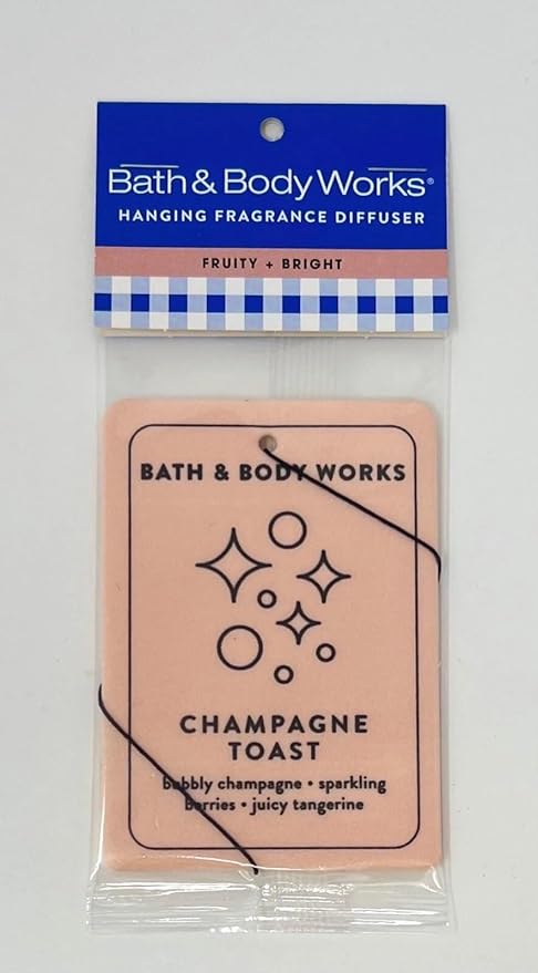 Bath and Body Works Hanging Fragrance Car Diffuser - Pack of 1 (Champagne Toast)