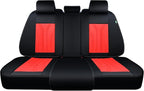 FLORICH Rear Seat Covers Leather Car Seat Covers Waterproof Back Seat Cover Automotive Seat Covers Universal Seat Cushion Protector for Most Cars Trucks SUV-Black&Red