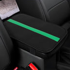 wuyaoyao Car Center Console Cover, 12.6"×7.87" PU Leather Armrest Cover for Cars, Stylish Auto Armrest Cushion Pad, Waterproof Vehicle Arm Rest Protector, Interior Car Accessories (Black+Green)