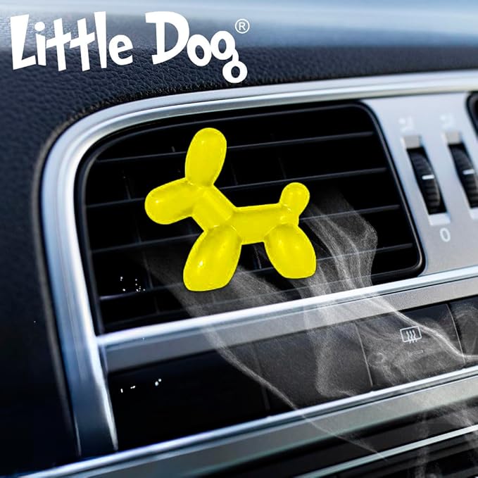 Little Dog LD001 Yellow Animated 3D Character Air Freshener, VANILLA