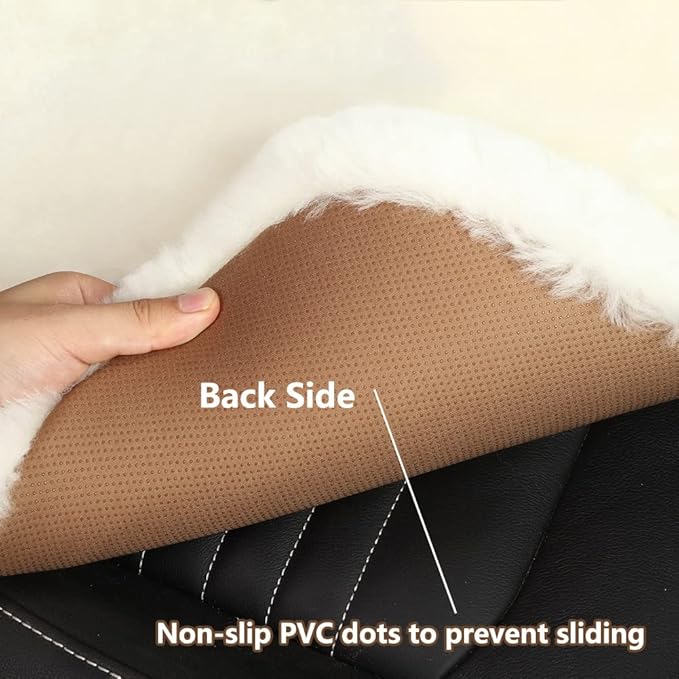 LLB Genuine Sheepskin Car Seat Cushion Seat Covers for Cars Trucks SUV Comfort Seat Protector Pad for Car Driver Seat Car Accessories for Women Office Chair Decor, Aquamarine Front Seat Cushion-1 Pc