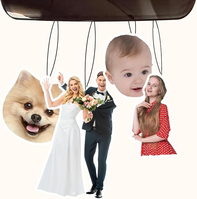 Custom Air fresheners with Picture,Personalized Air Freshener for Car,Cute Hanging Car Air Fresheners for Women,Double-sided Photo Printing Hanging Car Scents 30 scents available
