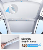 Wigoo Tesla Model 3 Sunshade Roof [Never Sag, Nano Ice-Crystal Coatings] 3-Gen Heat Insulation Glass Roof Sun Shade, Accessories for Tesla Model 3 2020~2026 Highland, Interior Gray