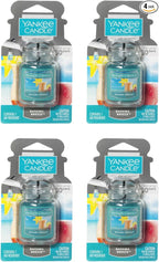 Yankee Candle Car Jar Ultimate, Bahama Breeze Pineapple & Mango Scent, Hanging Odor Neutralizing Air Freshener for Vehicles and Small Spaces, Long Lasting Fragrance, 0.96 Ounce (Pack of 4)