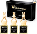 Gift Paradise® Sweet Banana Pudding Car Air Freshener Set of 3 – 10 ml Hanging Diffusers with Wooden Cap – Creamy Banana Vanilla Scent – Long-Lasting – Magnetic Gift Box