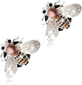 Shiny Bee Air Outlet Clips, Crystal Air Fresheners Vent Clips, Car Diffuser Vent Clip Rhinestone Diamond Interior Decor, Car Decoration, Bling Car Accessories (2 Pcs Silver)