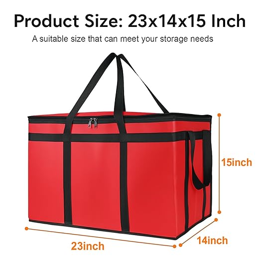 Bodaon Large 10-Pack Insulated Food Delivery Bag With Hard Bottom, XXXL Catering/Pizza Cooler Bags, Rideshare Delivery Bag, Thermal Cold/Hot Styrofoam Carrier for Travel/Shopping/Car