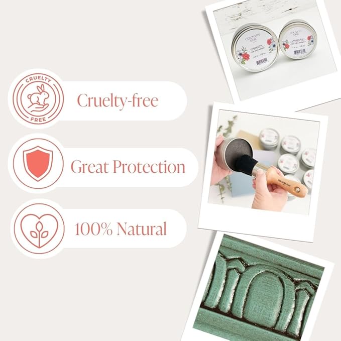 Furniture Wax - 100% Natural Sealant for Chalk Furniture Paint or Raw Wood, Light Protection, Easy To Apply, No Odor, Eco-Friendly - 7 Color Choices - Antiquing [Brown] (8 oz)