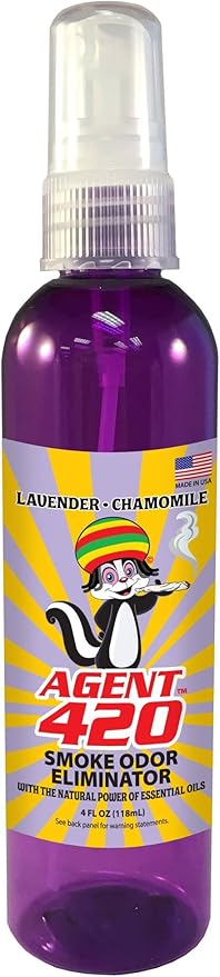 Agent 420 Odor Eliminator Spray, Lavender, 4 oz — Tea Tree Oil Breaks Down Smoke at the Molecular Level
