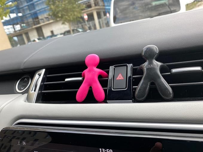 Cesare Car Air Freshener Citrus&Musk Fragrance Fuchsia Long Lasting 45 Days Air Vent Clip Uses Alcohol-Free Fragrance Oil Non-Toxic EVA Material