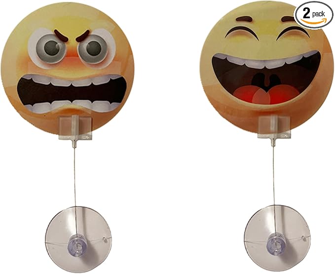 2PCS Car Air Fresheners | The Air Freshener That Swings Back And Forth | Emoji, Cute | Scents Include, Lemon, Cherry, Lilly and Lavender (Emoji)