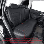 coverdream Forester Car Seat Covers Custom Fit for 2009-2013 Subaru Forester Seat Covers,Rear Seat Without Cup Holder,Full Coverage Waterproof Leather Seat Protector(Full Set,Black)