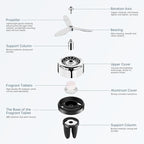 Car Air Freshener Vent Diffuser-Propeller, Car Air Freshener Vent Clip, Long Lasting, Silver, Suitable for men's and women's Car Accessories