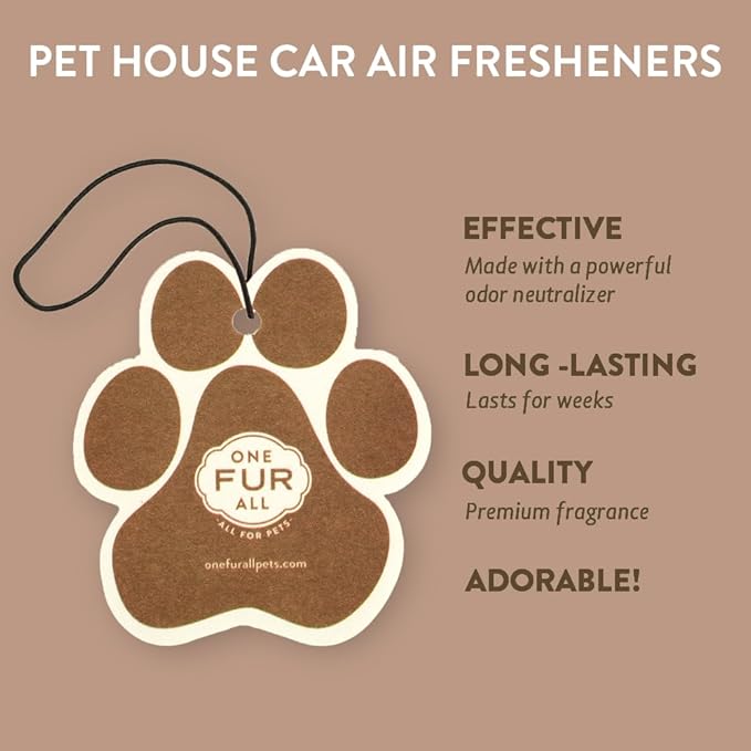 One Fur All Pet House & Car Freshener - Evergreen Forest Pack of 4 - Non-Toxic Pet-Friendly Hanging Odor Eliminator For Small Spaces