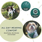 SlowTon Dog Seat Belt Harness for Car, Dog Car Harness Adjustable Mesh Breathable & Dog Seatbelt Safety Tether with Elastic Bungee for Small Medium Large Pets(Green, Double Clip, S)