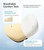 Wigoo 2026 Car Neck Pillow [No More Pressure, Odorless] Soft Car Headrest Pillow with Adjustable Strap Removable Cover 100% Memory Foam, Fits All Vehicles (Beige 2-Pack)
